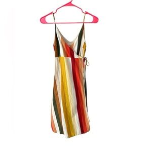 Bohme wrap Striped Multicolor midi dress
